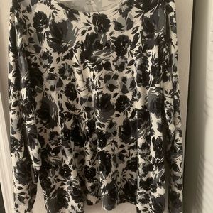 Women Croft Barrow Classic Top 3X Black And White Pullover Round Neck